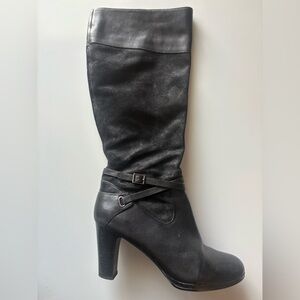Ralph Lauren Heel Suede Boots 8.5 black